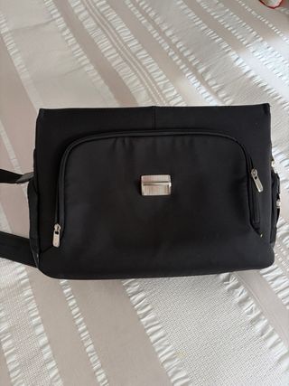 Maletín Samsonite Negro Piel y Tela