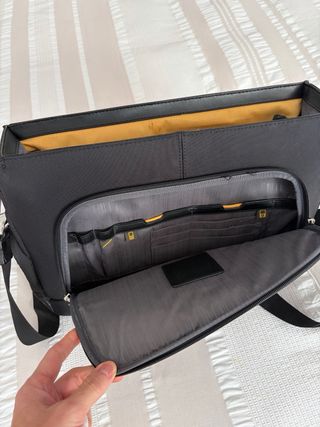 Maletín Samsonite Negro Piel y Tela