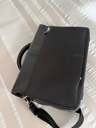 Maletín Samsonite Negro Piel y Tela