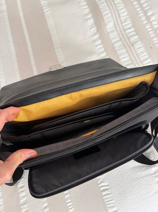 Maletín Samsonite Negro Piel y Tela