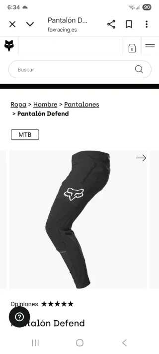 Pantalón Fox Defend Nuevo‼️Talla M en negro