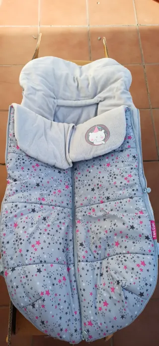 Saco Carro Bebé Estrellas Gris y Rosa Tuc tuc