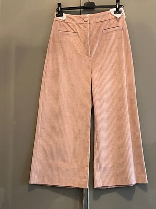Pantaloni Max&Co velluto gamba larga rosa antico