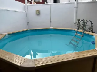 Piscina Desmontable chapa imitando a Madera