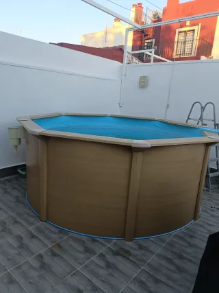 Piscina Desmontable chapa imitando a Madera