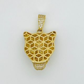 COLGANTE PANTERA CIRCONITAS Y ESMALTE NEGRO Oro18k