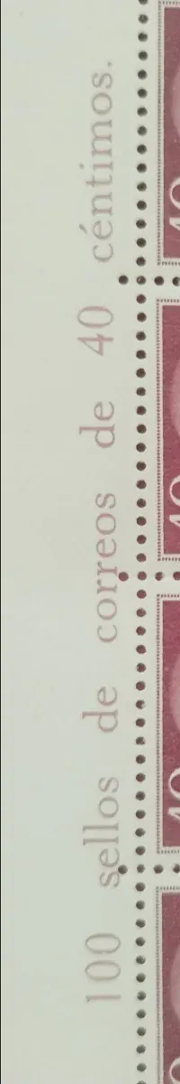 100 sellos de correos España 40 céntimos