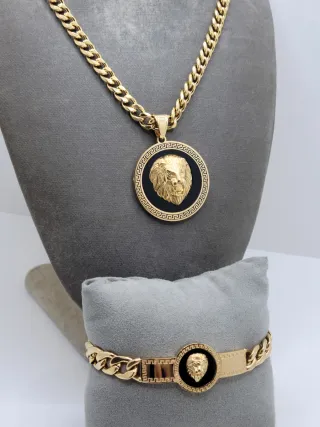 Conjunto león greco Collar y Pulsera