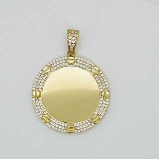 COLGANTE REDONDO TORNILLOS CON CIRCONITAS. Oro 18k