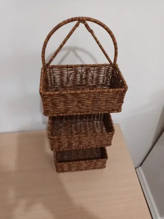 Portaoggetti vimini 3 ripiani