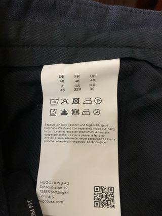 Pantaloni Uomo Hugo Boss Tg 48 Blu