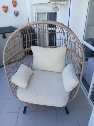 Sillón exterior ratán y metal