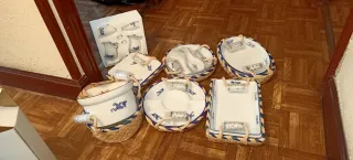 Juego Cerámica Azul y Blanco más especieros