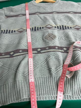 Maglione vintage uomo grigio fantasia L