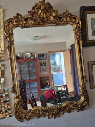 Espejo barroco pan de oro mas de 50 años