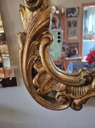 Espejo barroco pan de oro mas de 50 años