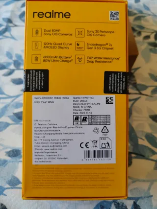 Realme 14 Pro+ 8GB/256GB Blanco Perla. Con factura