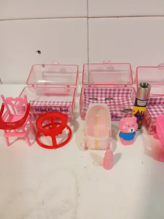 Mini Play Set Juguetes Rosado años 80