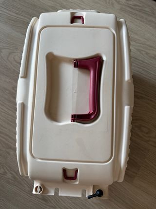 Transportín gato/perro pequeño beige y rojo