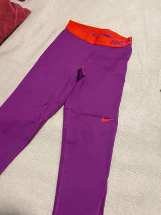Mallas Nike Pro Morado Naranja talla s