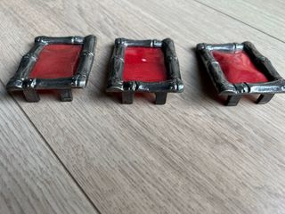 Set 3 Marcos Fotos tipo carné Bambú y Metal