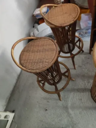 Mobile bar in bamboo e vimini