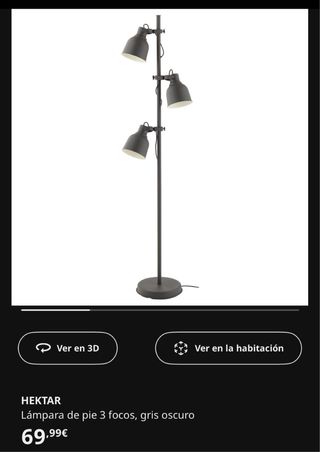 Lámpara de pie gris y blanca