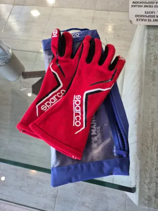 Guantes Karting Sparco Rojos y negro. Talla 10