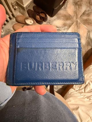 Tarjetero Burberry Cuero Azul