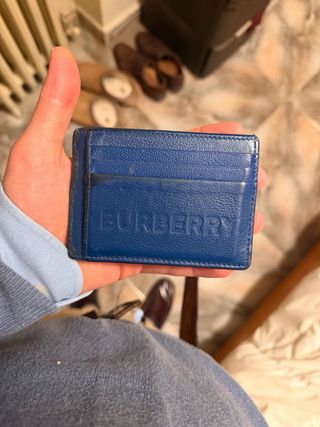 Tarjetero Burberry Cuero Azul