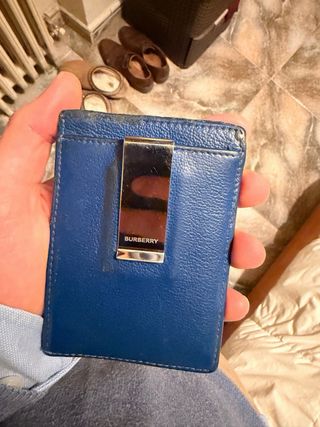 Tarjetero Burberry Cuero Azul