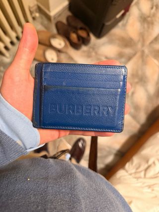 Tarjetero Burberry Cuero Azul