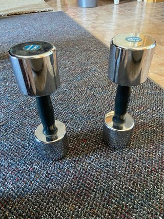 Mancuernas cromadas con mango negro