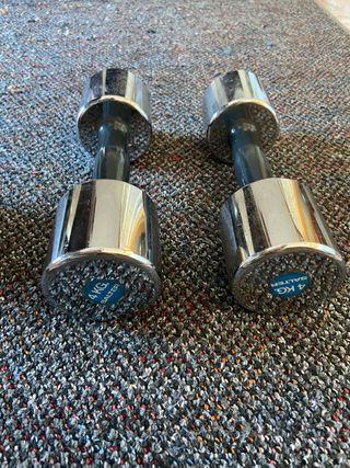 Mancuernas cromadas con mango negro