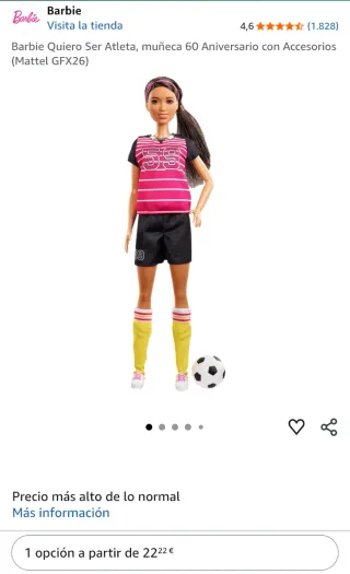 Lote fútbol niña:  álbum cromos Barbie espinillera