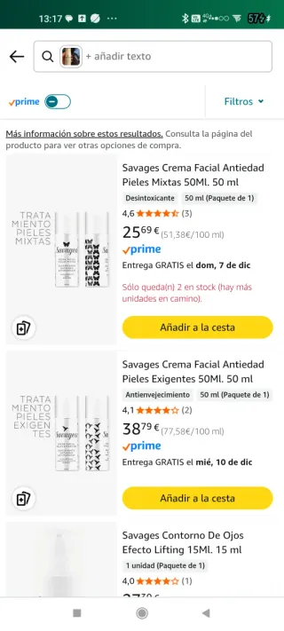 Crema facial Savages Pieles Exigentes