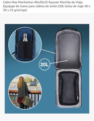 Zaino da cabina + 2 borse comprimibili per vestiti