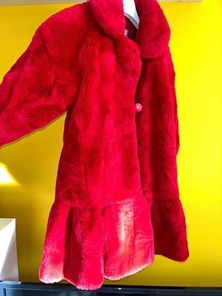 Cappotto rosso bimba in pelliccia sintetica