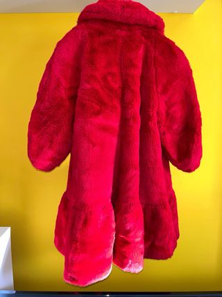 Cappotto rosso bimba in pelliccia sintetica