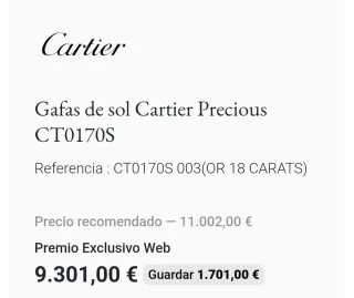 Gafas Cartier Oro Marrón