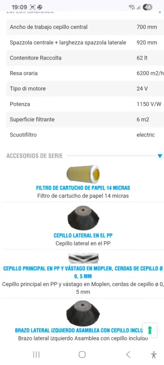 Barredora industrial a batería SW R 6000 BT nueva.