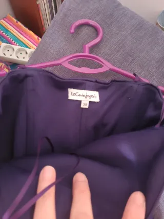 Vestido Morado Fiesta Sin Tirantes