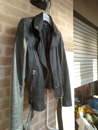 Chaqueta Biker Piel Negra