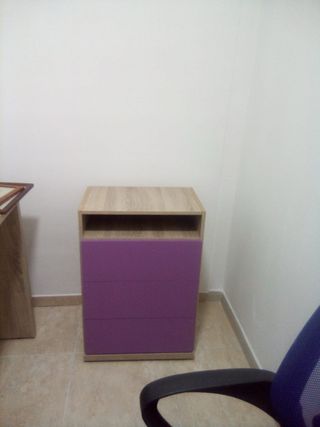 Mobile ufficio 3 cassetti viola