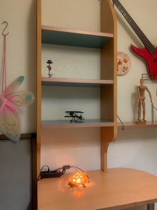 Escritorio con cajonera y estantería