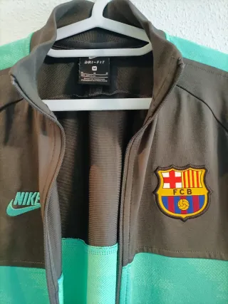 Chándal Nike FC Barcelona niño gris/verde