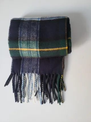 Sciarpa per bambini a quadri azzurri e verdi