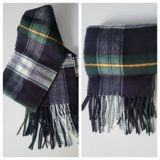 Sciarpa per bambini a quadri azzurri e verdi