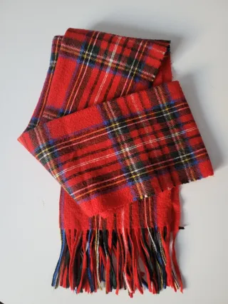 Bufanda infantil cuadros roja