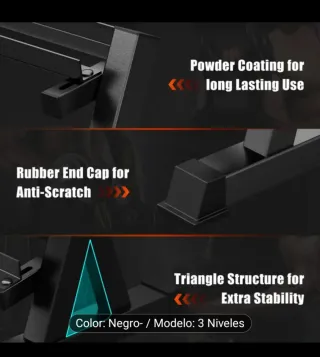 Supporto per manubri a 3 livelli regolabile